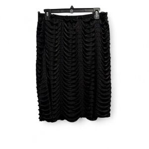 R&M Richards Black Textured Pencil Skirt